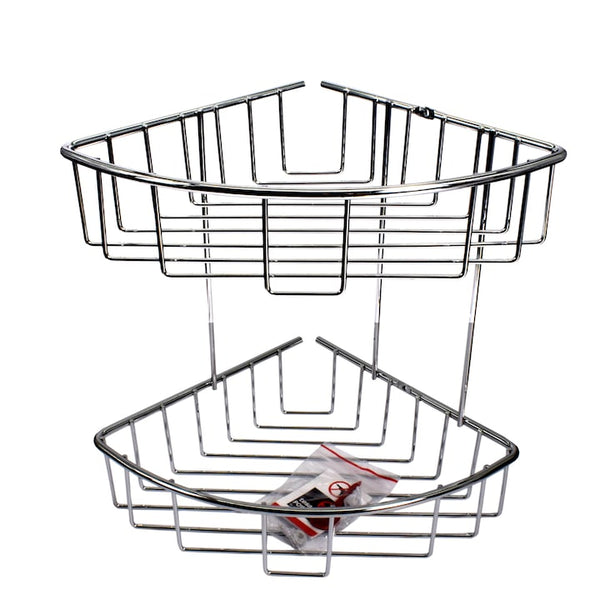 Etajera dubla pentru baie, aluminiu cromat, Tesa BAATH, fara kit montaj 203 x 275 x 205 mm, 47265
