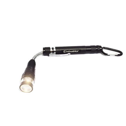 Lanterna telescopica magnetica cu carabiniera 7industries, gat flexibil 210°, 12 lumeni, 4 baterii LR44, negru