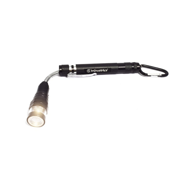 Lanterna telescopica magnetica cu carabiniera 7industries, gat flexibil 210°, 12 lumeni, 4 baterii LR44, negru