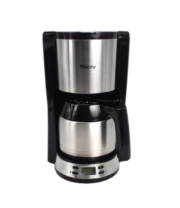 Cafetiera digitala cu timer 1L, Sboly, 900W, LCD, argintiu