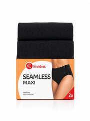 Set 2 chiloti modelatori talie inalta, Kruidvat Seamless Maxi, negru