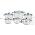 Set 12 piese , 6 vase din inox cu capace din sticla, Grunberg GR244