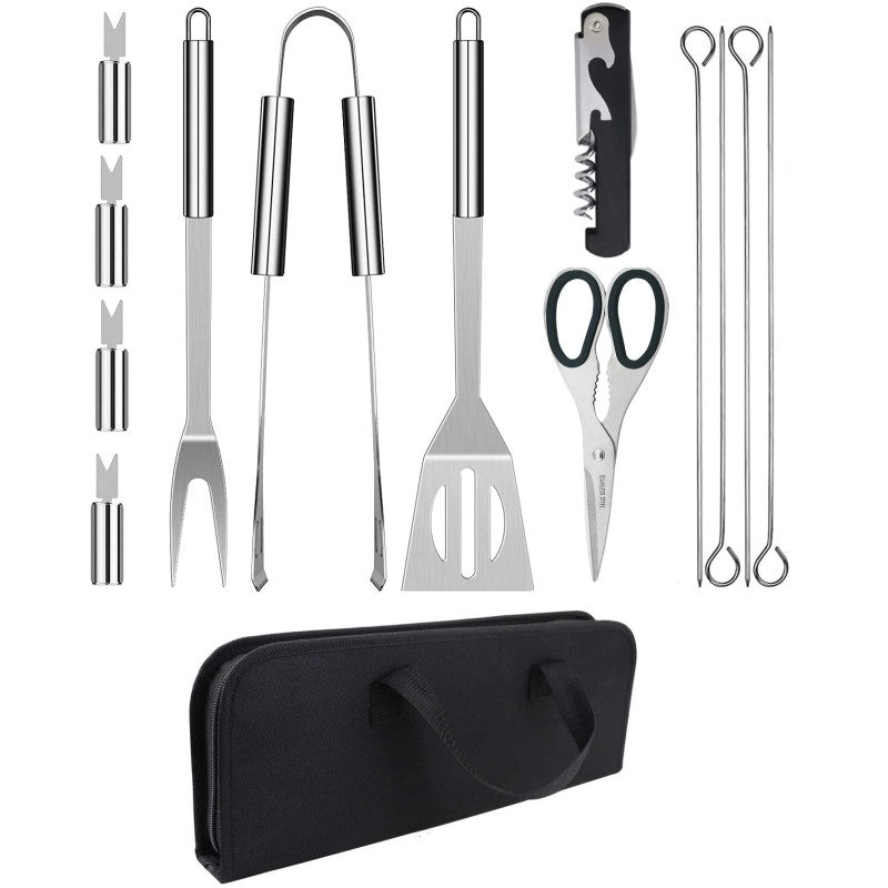 Set ustensile din inox, pentru gratar, 13 piese, Grunberg UG13PS