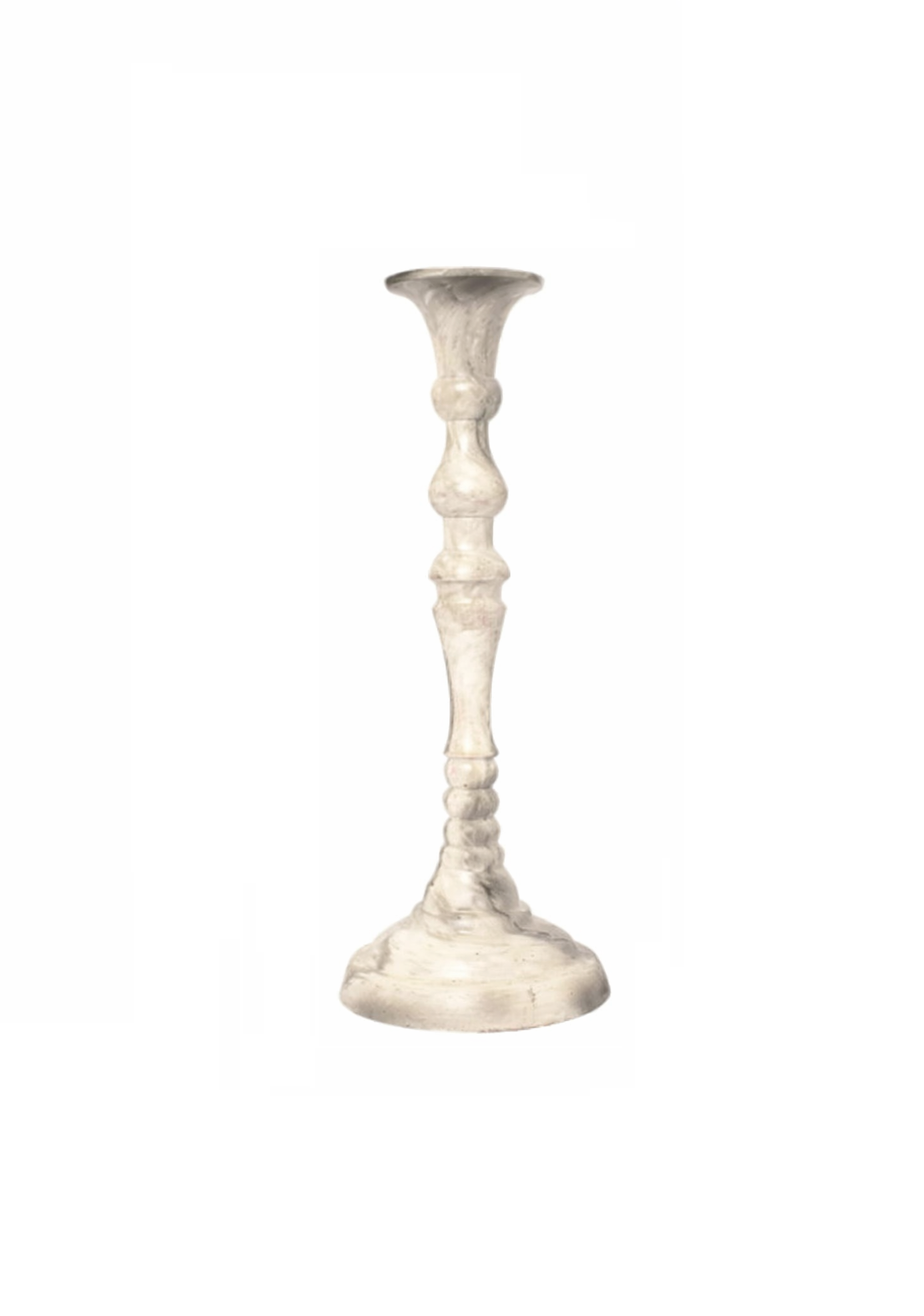 Sfesnic decorativ din metal, finisaj marmura, 24 cm, Kolony