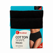 Set 2 chiloti modelatori cu talie inalta, din bumbac, Kruidvat Shape Maxi, negru