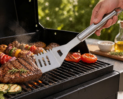 Spatulă profesionala din inox 45 cm, cu deschizător de sticle, Pit Master