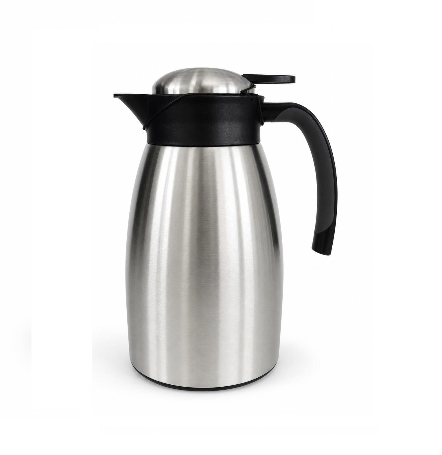 Termos din inox premium, 1.5L, perete dublu cu vid, argintiu/negru