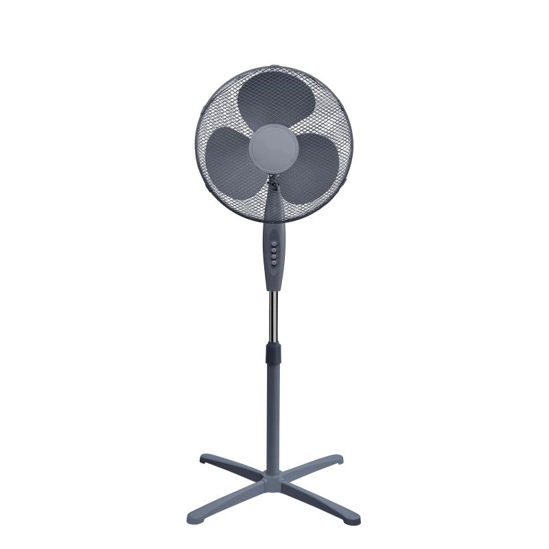 Ventilator cu picior, 40 cm, 3 trepte de viteza, 45 W, Victronic SF1633G (alb, gri)