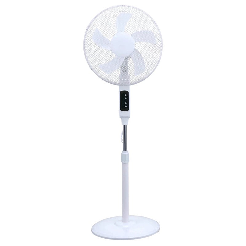 Set 2 buc Ventilatoare cu picior, cu telecomanda, 40 cm, 3 trepte de viteza, 45W, Victronic SF1632 (alb)