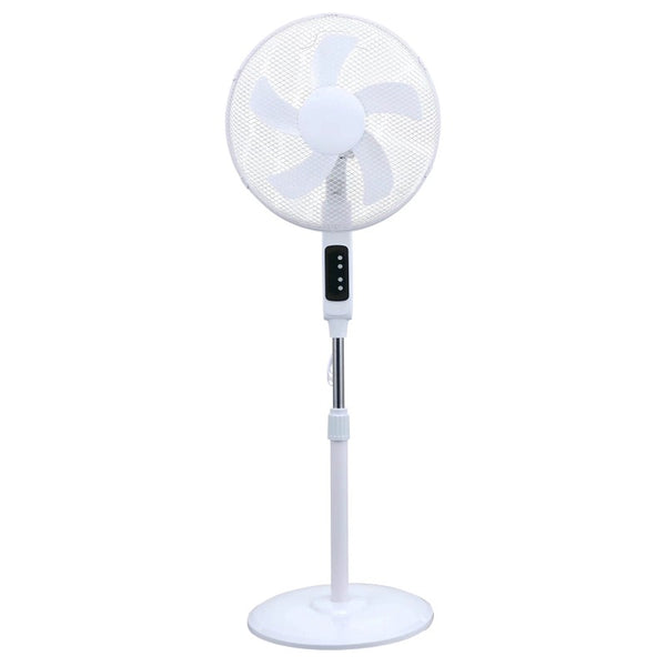 Set 2 buc Ventilatoare cu picior, cu telecomanda, 40 cm, 3 trepte de viteza, 45W, Victronic SF1632 (alb)