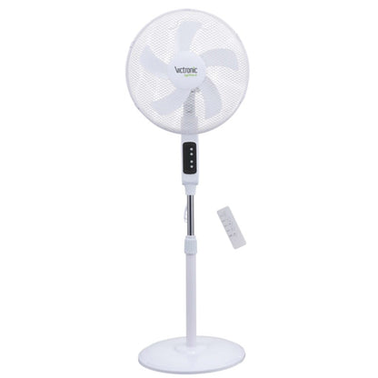Ventilator cu picior, cu telecomanda, 40 cm, 3 trepte de viteza, 45W, Victronic SF1632 (alb)