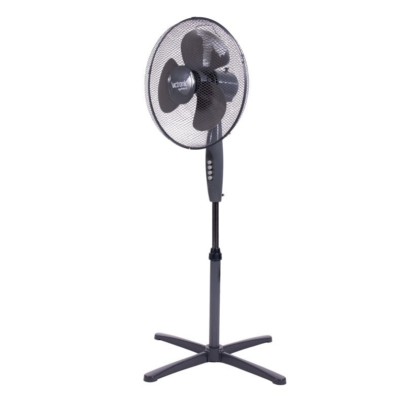 Ventilator cu picior, 40 cm, 3 trepte de viteza, 45 W, Victronic SF1633G (alb, gri)