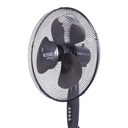 Ventilator cu picior, 40 cm, 3 trepte de viteza, 45 W, Victronic SF1633G (alb, gri)