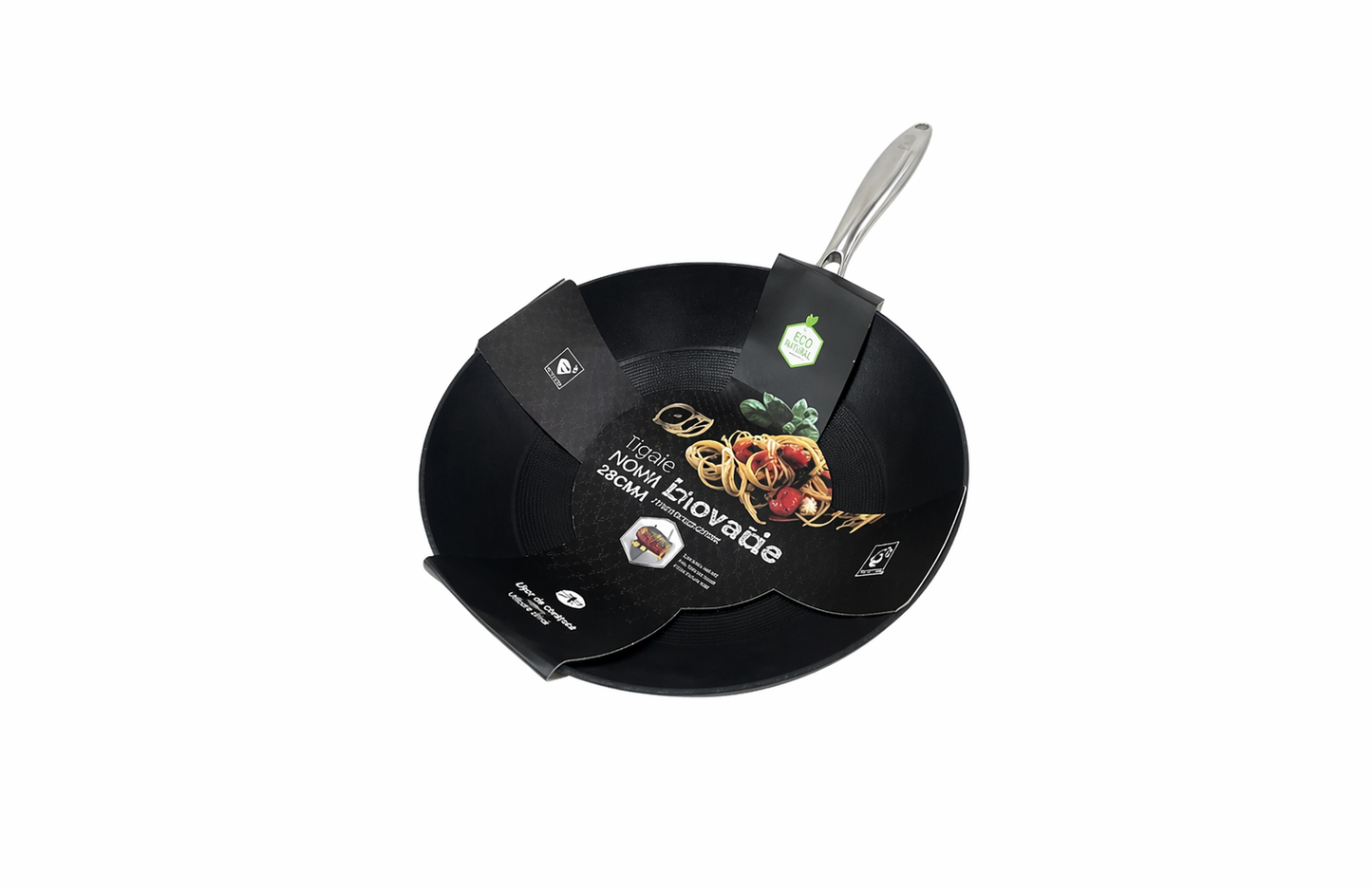 Wok din fonta usoara tip fagure, 28 cm