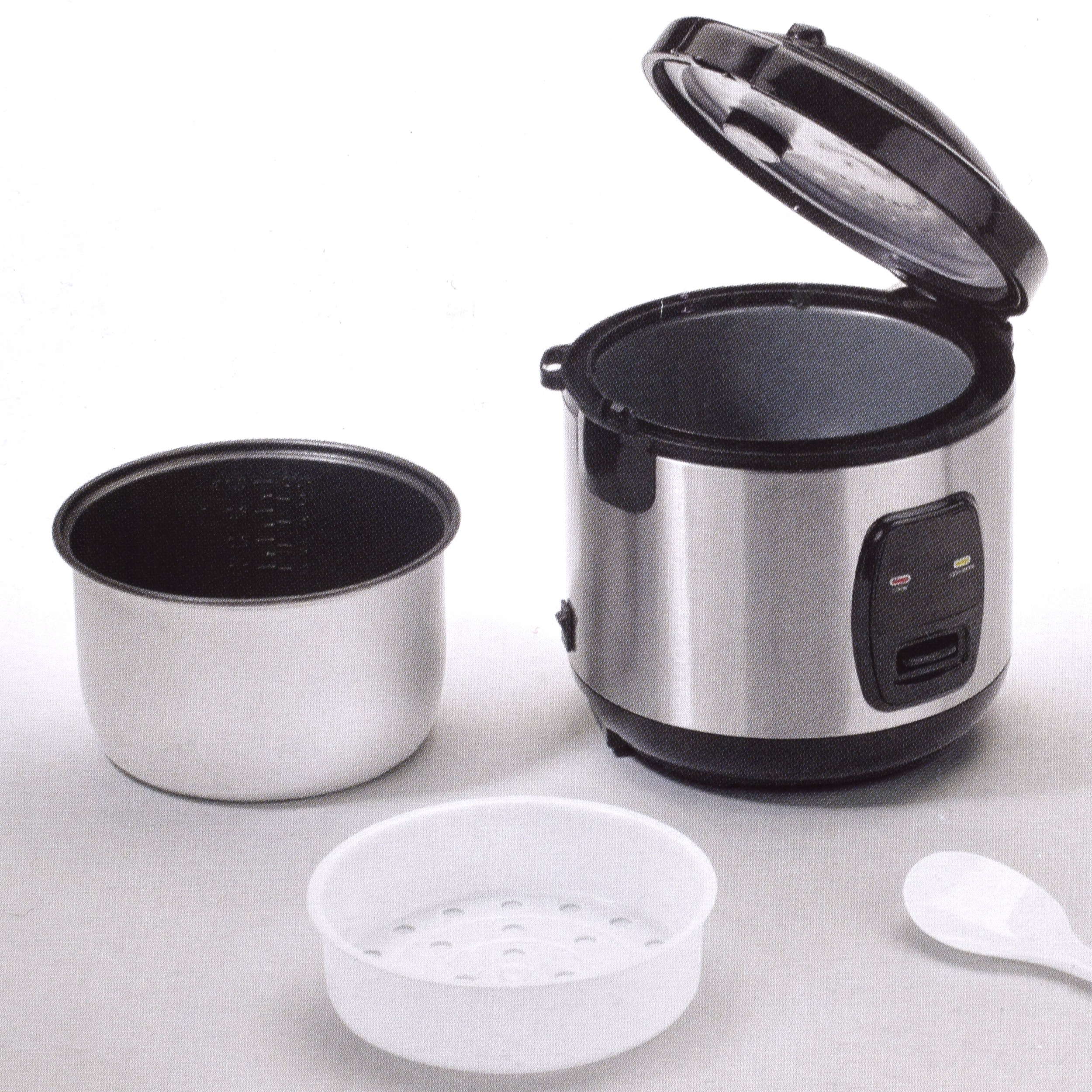 Aparat de gatit orez QUIIGG, 400 W, 1 L, Mentinere automata la cald, argintiu/Negru, 05201 - imagine 4