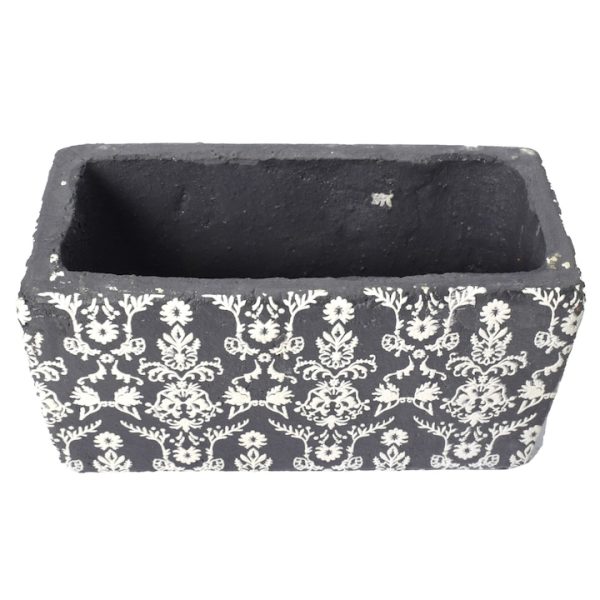 Ghiveci decorativ, negru cu alb, 20 x 9.5 cm, Ghihada, 80040