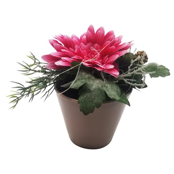 Floare artificiala, Dalie cu ghiveci, 13 cm, Art Flower, 45707