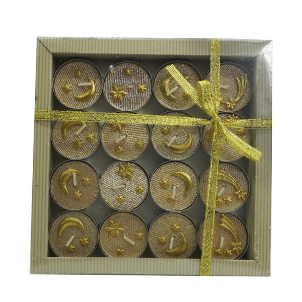 Set 16 lumanari, Pastila Stele si Luna, Kcb, 61479