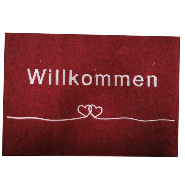 Covoras intrare Wilkommen, rosu, 38x58 cm, Majo Lifestyle Home, Zydbrd
