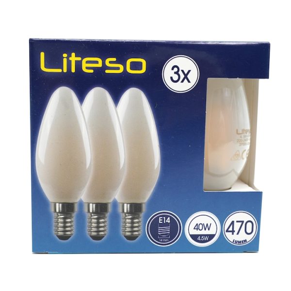 Set 3 becuri led E14 470, lumina calda, 40 w, Lteso, 60195