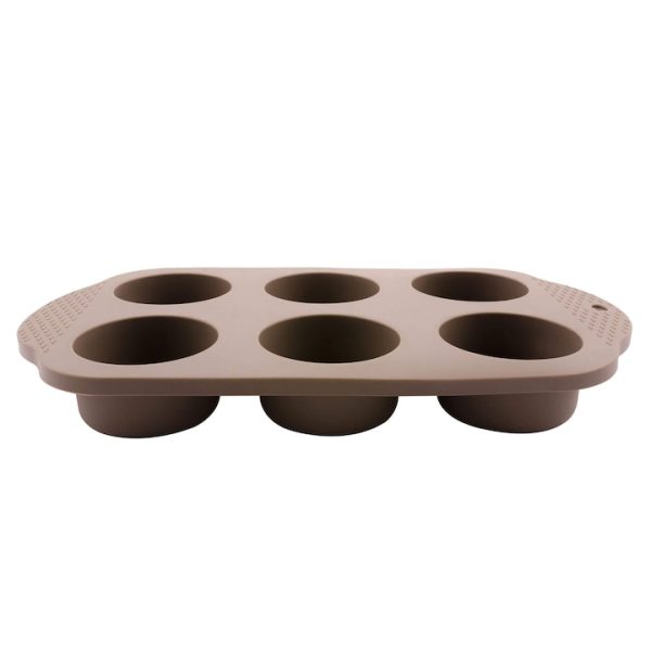 Forma de copt 6 briose BergHOFF, din silicon, 32.5 x 19 x 4 cm, Maro
