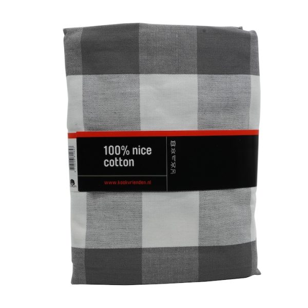 Sort bucatarie din bumbac in carouri, 70x90 cm, gri cu alb, Cook, 1464Gy/Wh