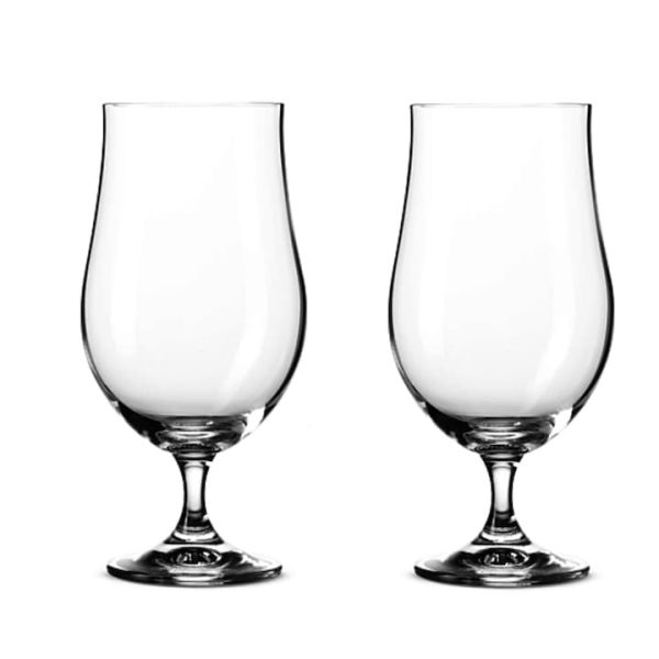 Set 2 pahare cristal pentru bere, cu picior, 380 ml, Fontignac, 57816