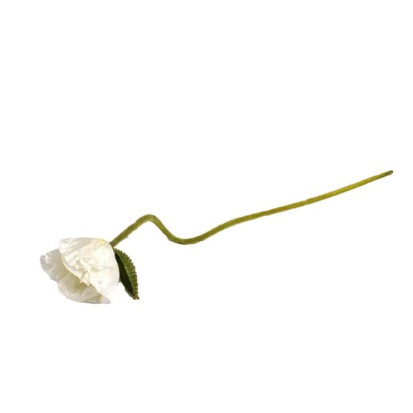 Floare artificiala, alba, 78 cm, Mac Gasper, 13921